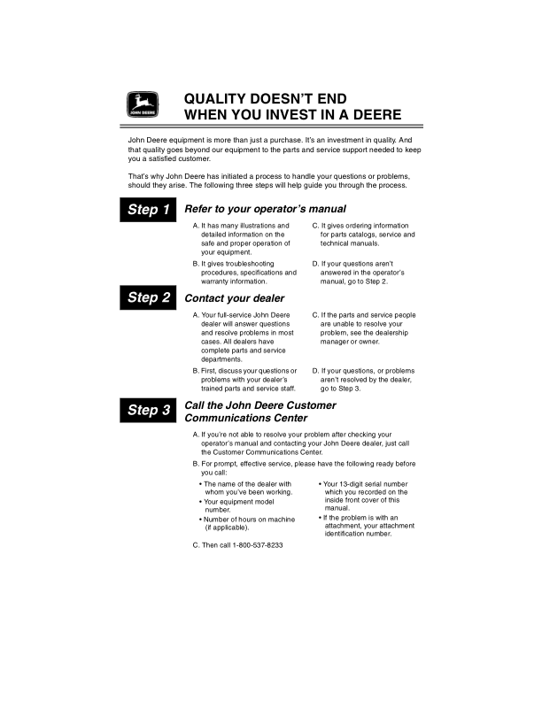 John Deere F1145 Front Mower (010001-) Operator's Manual (OMM115813) - Image 2