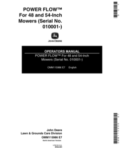 John Deere Power Flow MCS for 48-, 54-Inch (010001-) Operator's Manual (OMM115986)