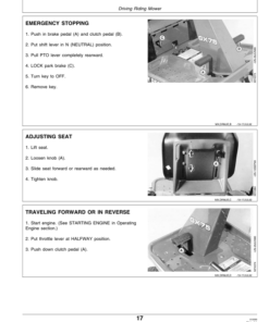 Alternative view of John Deere GX75 & GX95 Riding Mowers Operator's Manual (OMM117470)