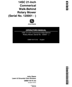 John Deere 14SC 21-In. Walk-Behind Mower Operator's Manual (OMM118175)