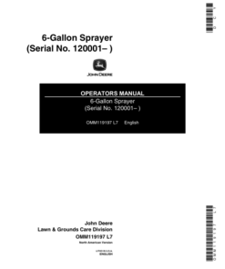 John Deere 6 Gallon Sprayer (120001-) Operator's Manual (OMM119197)