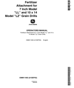 John Deere Van Brunt Fertilizer Attachment for 7-In.Model LL, 10 x 14 Model LZ Grain Drills Operator's Manual (OMM11955)