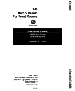 John Deere 246 Rotary Broom for Front Mount Mowers Operator's Manual (OMM119924)