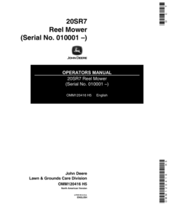 John Deere 20 SR7 Reel-Mounted Mower (110001-) Operator's Manual (OMM120416)