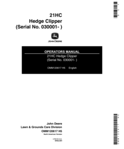 John Deere 21HC Hedge Clipper Operator's Manual (OMM120617)