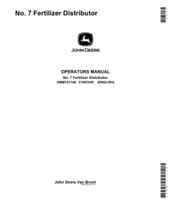 John Deere No. 7 Fertilizer Distributor Operator's Manual (OMM121149)