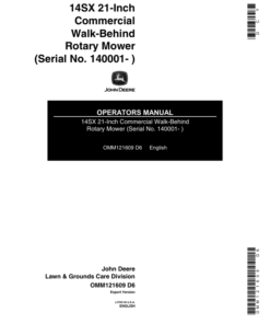 John Deere 14SX Rotary Mower Operator's Manual (OMM121609)