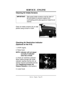 Alternative view of John Deere 415, 455 Lawn & Garden Tractors (030001-) Operator's Manual (OMM121679)