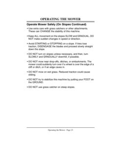 Alternative view of John Deere SRX75 Riding Mower (065001-) Operator's Manual (OMM121741)