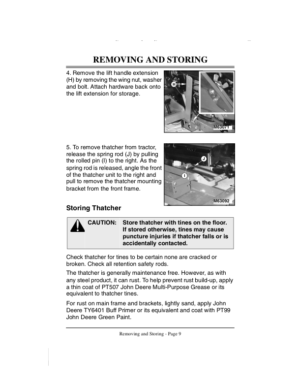 John Deere Thatcher for 240, 245, 260, 265, 285, 320, 325, 345 Lawn & Garden Tractors Operator's Manual (OMM122247) - Image 2