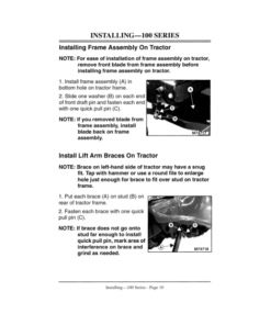 Alternative view of John Deere 42-Inch Front Blade for 100 Series, LX Series, GT Tractors (010001-) Operator's Manual (OMM122515)