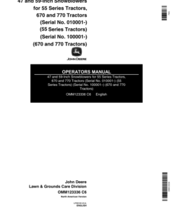 John Deere 47-, 59-In. Snowblower (010001-) Operator's Manual (OMM123336)