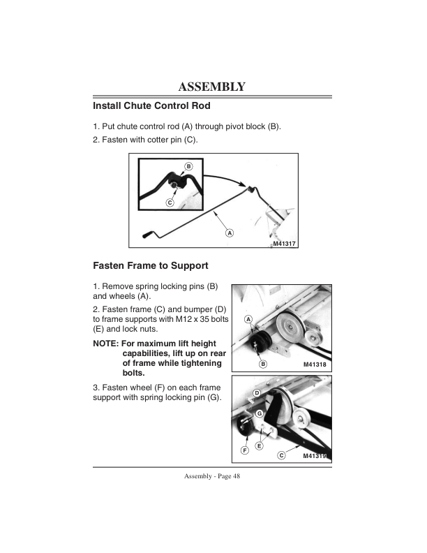 John Deere 42-Inch Snowthrower for 240, 245, 260, 265, 285, 320, 325, 345 Tractors (010001-200000) Operator's Manual (OMM123354) - Image 2