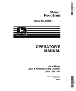 John Deere 54-Inch Front Blade (030001-) Operator's Manual (OMM123433)