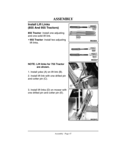 Alternative view of John Deere 60-In. Mower for 755, 855, 955 Series Tractors (140001-) Operator's Manual (OMM123452)