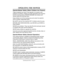 Alternative view of John Deere STX38, STX46 Lawn Tractor (270001-) Black Mower Deck Operator's Manual (OMM124078)
