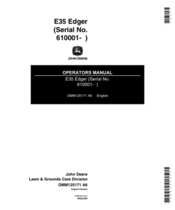John Deere E35 Edger (610001-) Operator's Manual (OMM125171)
