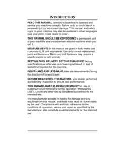 Alternative view of John Deere 1032D, 828D Walk Behind Snowblower (160001-) Operator's Manual (OMM126620)