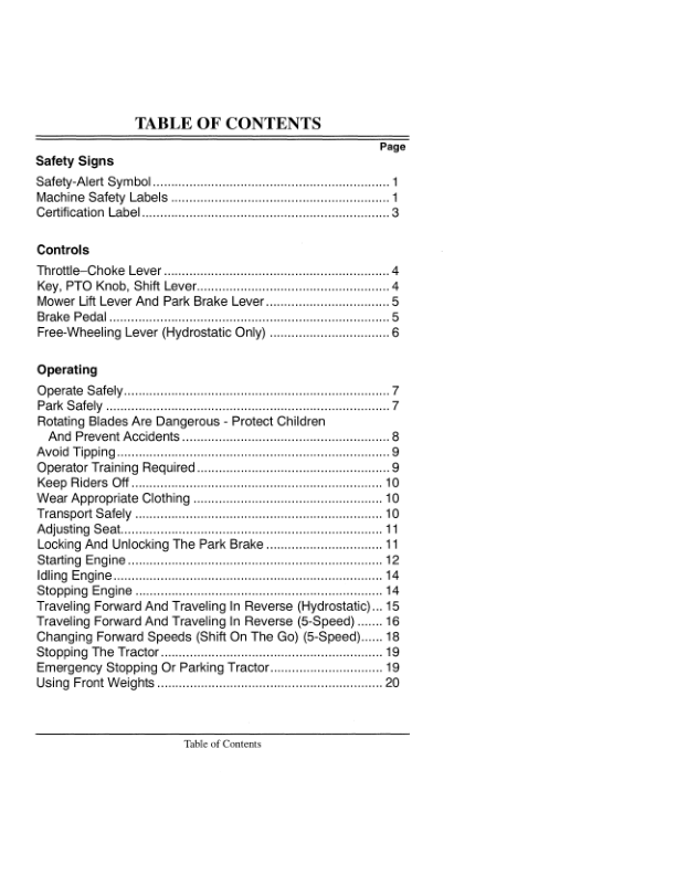 John Deere STX38 Lawn Tractor - Motorsports (Special Edition) Operator's Manual (OMM126761)