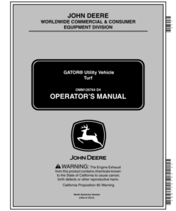 John Deere Turf Gator Utility Vehicle (001001-) Operator's Manual (OMM126764)