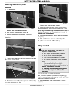 Alternative view of John Deere Turf Gator Utility Vehicle (001001-) Operator's Manual (OMM126764)