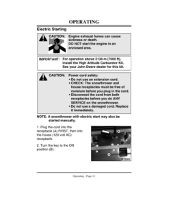 Alternative view of John Deere TRS21 Walk-Behind Snow Thrower (170001-) Operator's Manual (OMM133615)