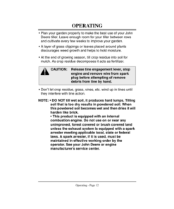 Alternative view of John Deere 314F Walk-Behind Tiller (010001- ) Operator's Manual (OMM134181)