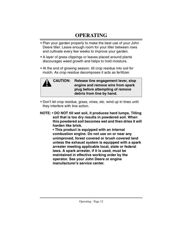 John Deere 314F Walk-Behind Tiller (010001- ) Operator's Manual (OMM134181) - Image 2