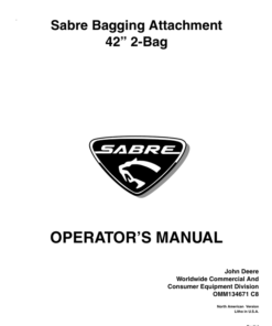 John Deere 42-In. 2- Bag Sabre Bagging Attachment Operator's Manual (OMM134671)