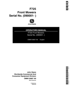 John Deere F725 Front Mowers (North American) Operator's Manual (OMM134807)