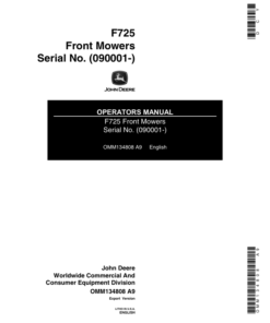 John Deere F725 Front Mowers (Export Edition) Operator's Manual (OMM134808)