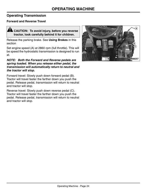 John Deere 4100 Compact Utility Tractor with Hydrostatic Transmission (110001-) Operator's Manual (OMM134994) - Image 2