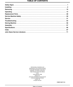 John Deere 60-Inch(160001-) & 72-Inch (170001-) Mid-Mount Mowers for 4200, 4300 & 4400 Compact Utility Tractors Operator's Manual (OMM136072)