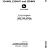 John Deere 2048HV, 2254HV, 2554HV Sabre Tractors (010001-) Operator's Manual (OMM136080)
