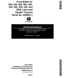John Deere 48-Inch Front Blade (050001-) Operator's Manual (OMM136310)