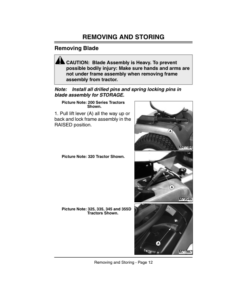 Alternative view of John Deere 48-Inch Front Blade (050001-) Operator's Manual (OMM136310)