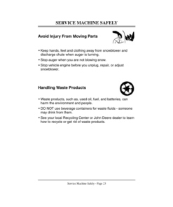 Alternative view of John Deere 724D, 826D Walk-Behind Snowblowers (180001- ) Operator's Manual (OMM136922)