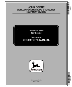 John Deere Tow-Behind Lawn Care Tools Thatcherator, Plug Aerator, Spiker Aerator, Aerator/Spreader & Lawn Roller Operator's Manual (OMM138188)