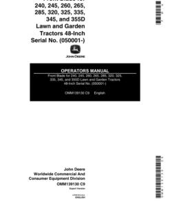 John Deere 48-Inch Front Blade (050001-) Operator's Manual (OMM139130)