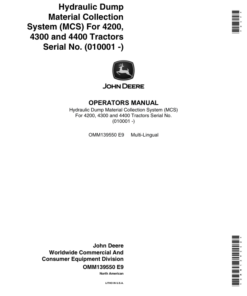 John Deere Hydraulic Dump Material Collection System (010001-) Operator's Manual (OMM139550)