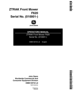 John Deere F620 ZTRAK Front Mower (010001-) Operator's Manual (OMM139734)