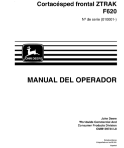 Alternative view of John Deere F620 ZTRAK Front Mower (010001-) Operator's Manual (OMM139734)