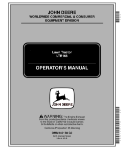 John Deere LTR166 Lawn Tractor (020001-) Operator's Manual (OMM140178)