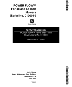 John Deere PowerFlow for 48-, 54-Inch Mowers (010001-) Operator's Manual (OMM140342)