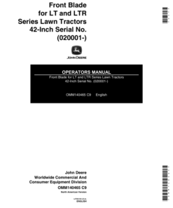 John Deere 42-Inch Front Blade (020001-) Operator's Manual (OMM140465)