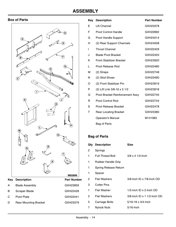 John Deere 46-Inch Front Blade (010001-) Operator's Manual (OMM141983) - Image 2