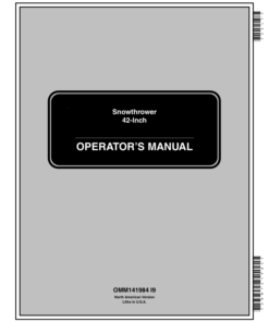 John Deere 42-Inch Snowthrower for Sabre & Scotts Yard & Garden Tractors (010001-) Operator's Manual (OMM141984)