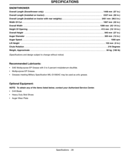 Alternative view of John Deere 42-Inch Snowthrower for Sabre & Scotts Yard & Garden Tractors (010001-) Operator's Manual (OMM141984)