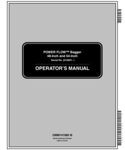 John Deere 48, 54 Inch Power Flow Bagger (010001-) Operator's Manual (OMM141985)