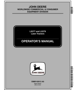 John Deere LX277 & LX279 Lawn Tractors Operator's Manual (OMM142613)
